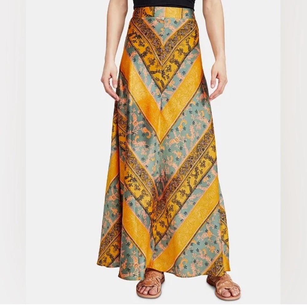 Free People silky maxi skirt
